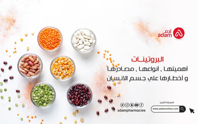 البروتينات : أهميتها ، أنواعها ، مصادرها و أخطارها علي جسم الانسان
