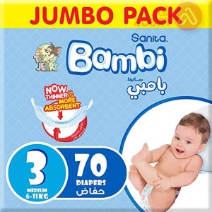 سانيتا بامبي جمبو مديوم رقم 3 69PCS