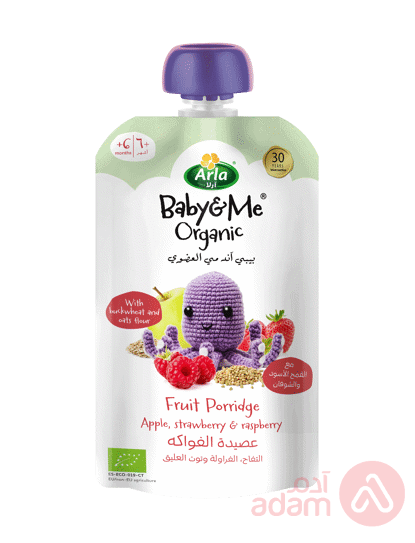 Arla Baby&Me Organic Fruit Porridge Strawberry&Raspberry 120Gm(1397)