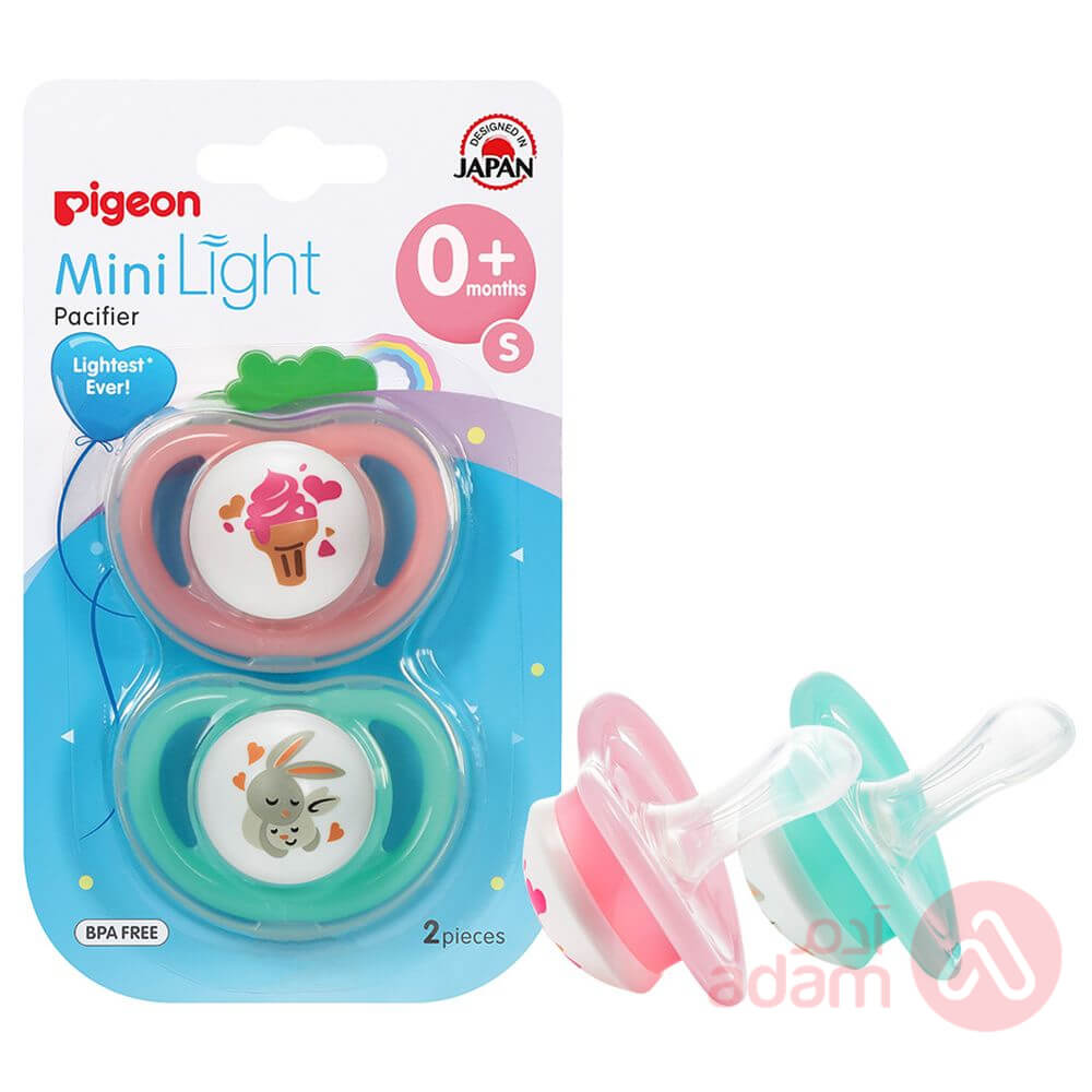 Pigeon Pacifier Mini Light (S) 2Pcs +0M (Girls) Ice Cream And Rabbit (78262)