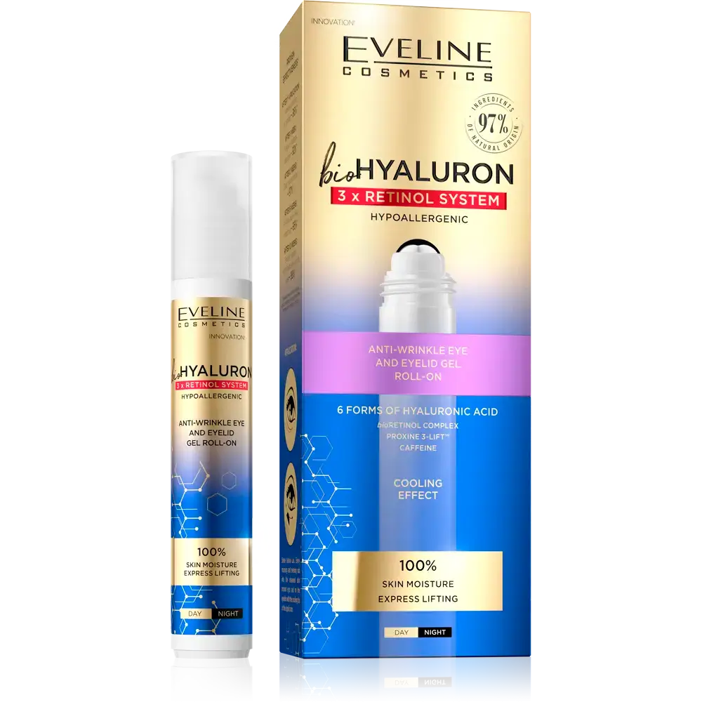 Eveline Bio Hyaluron Anti-Wrinkle Eye Gel Roll On | 15Ml