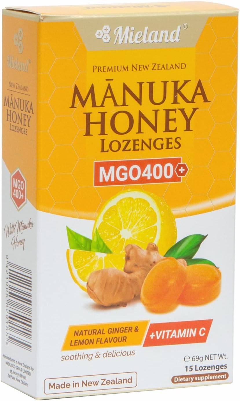 MIELAND MANUKA HONEY LOZENGE LEMON 15PC